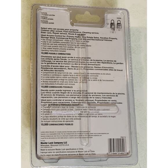 Master Lock Portable Combination Lock Box Resettable Combination Model 5400D - Picture 2 of 3